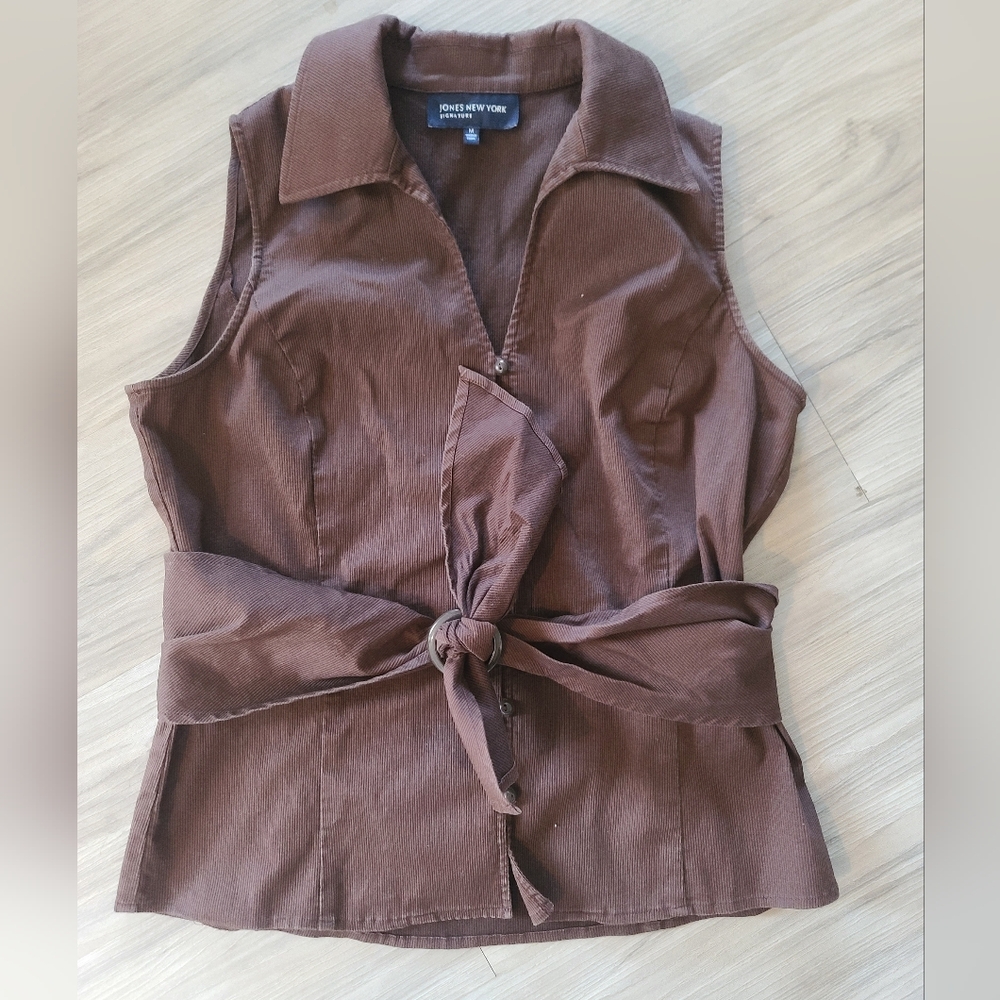 Jones New York Brown Button-Down Blouse - Picture 2 of 2